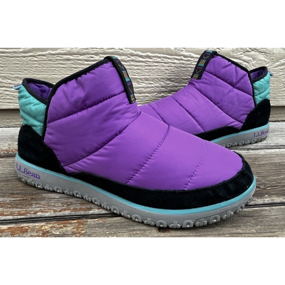 L.L. Bean Mountain Classic Women's 11 Quilted Puffer Ankle Boots Booties Purple